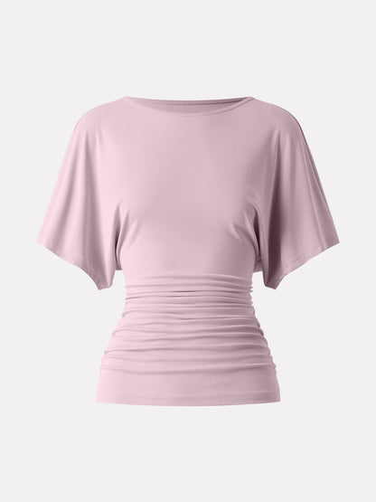 Batwing Ruched Waist-Cinching Top