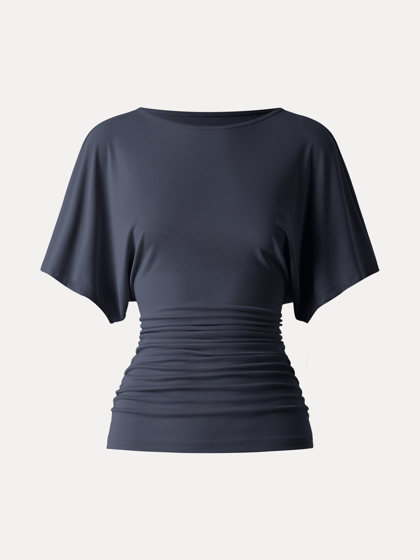 Batwing Ruched Waist-Cinching Top