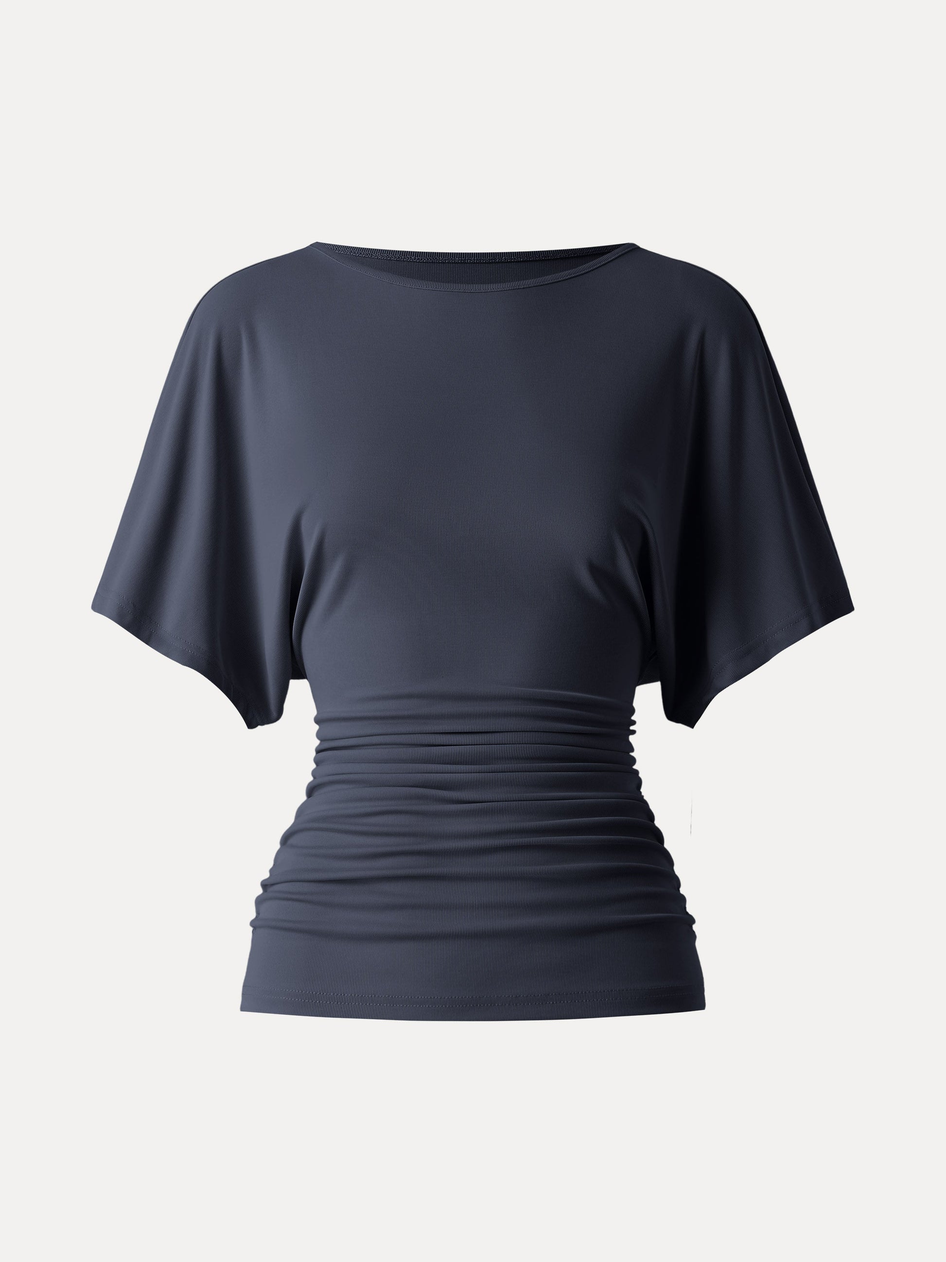 Batwing Ruched Waist-Cinching Top