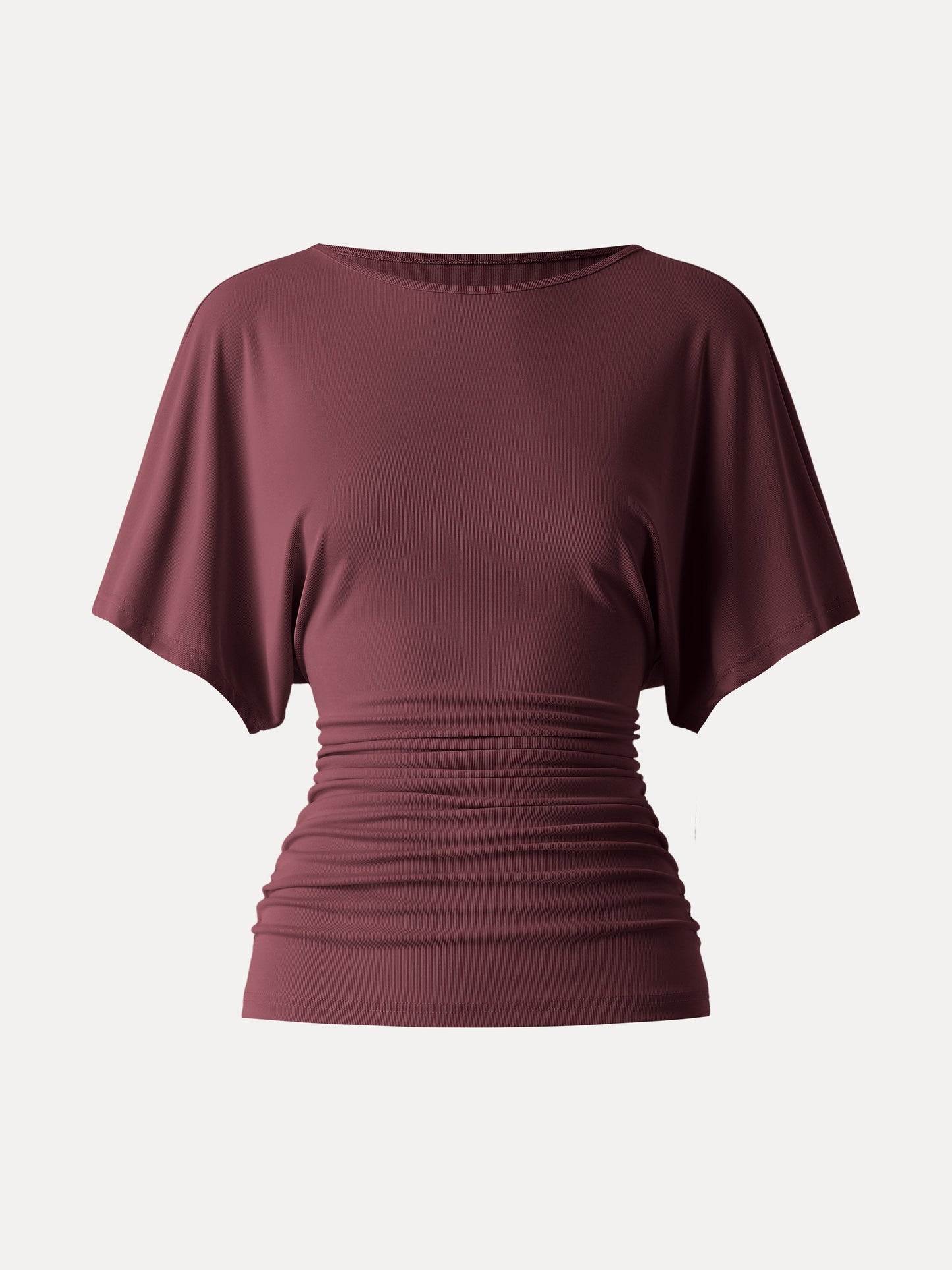 Batwing Ruched Waist-Cinching Top