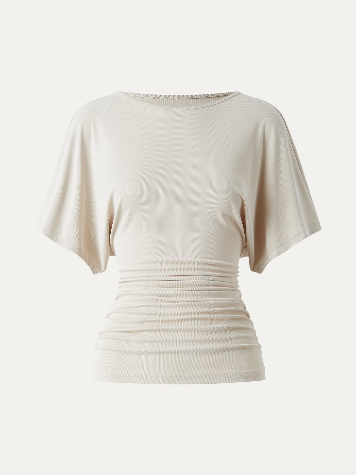 Batwing Ruched Waist-Cinching Top