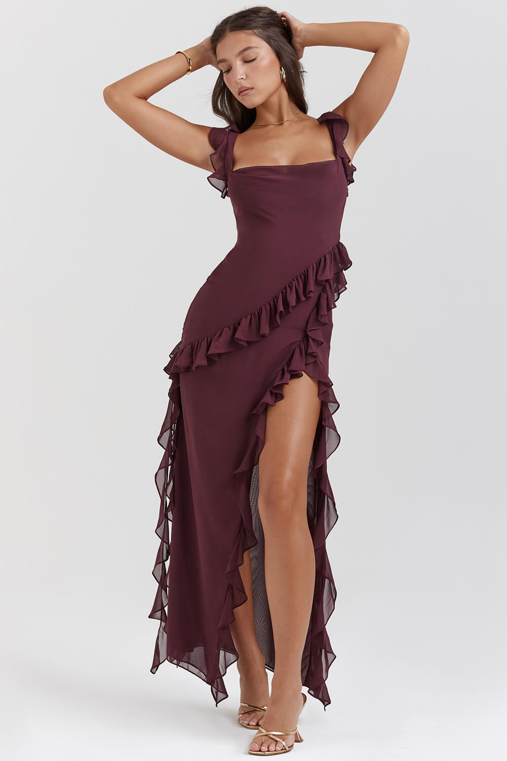 Mulberry ruffle maxi dress